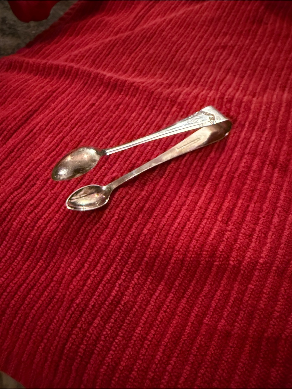 Silver plated sugar tongs